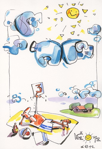 Cartoon: 2012 SUMMER OLYMPICS. BOXING (medium) by Kestutis tagged referee,sun,sport,2012,london,boxing,kestutis,olympics,summer