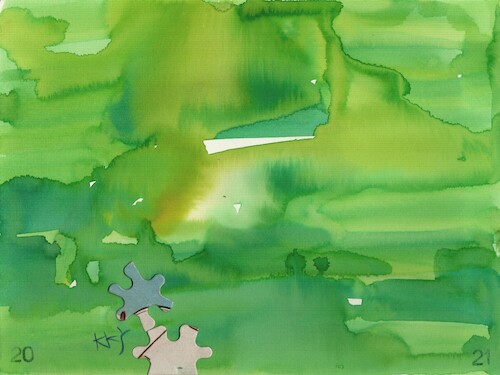 Cartoon: A puzzle of a surreal landscape (medium) by Kestutis tagged puzzle,dada,landscape,aqua,kestutis,lithuania,surrealism,art,kunst