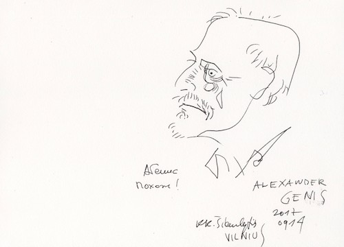Cartoon: Alexander Genis (medium) by Kestutis tagged sketch,kestutis,lithuania,usa
