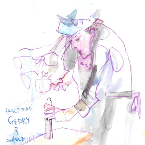 Cartoon: Artist Gerry (medium) by Kestutis tagged netherlands,artist,lithuania,kestutis,sketch,dada