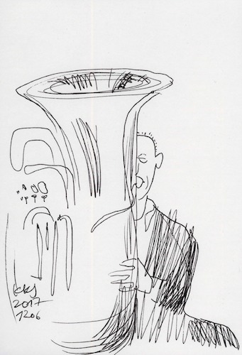 Cartoon: Brass band (medium) by Kestutis tagged brass,band,sketch,kestutis,lithuania,music