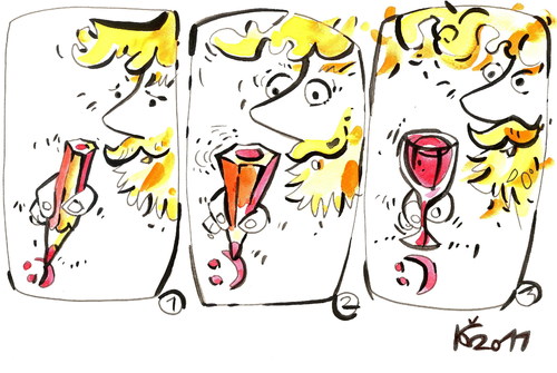 Cartoon: CARTOONIST DRAWS A WINE THEME (medium) by Kestutis tagged cartoonist,contests,cartoon,draw,wine
