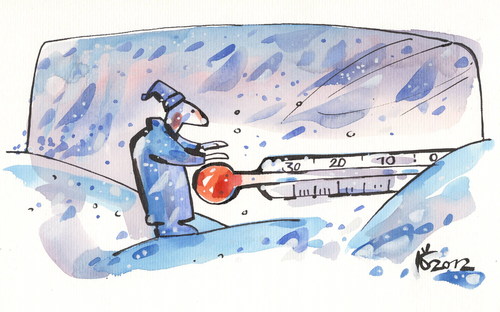 Cartoon: COLD (medium) by Kestutis tagged thermometer,winter,snow,schnee,cold,kestutis