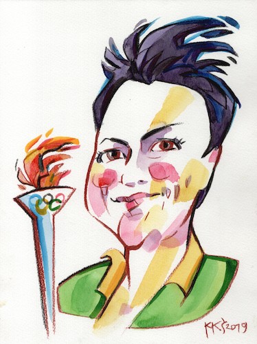 Cartoon: Daina Gudzinaviciute (medium) by Kestutis tagged olimpic,kestutis,lithuania,sports