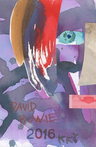 Cartoon: David Bowie (medium) by Kestutis tagged david,bowie,music,singer,portrait,dada,postcard,art,kunst,liner,kestutis,lithuania