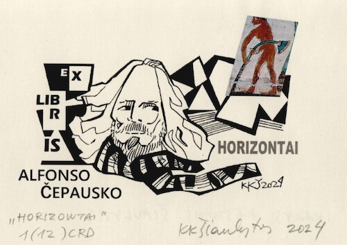 Cartoon: Exlibris for Alfonsas Cepauskas (medium) by Kestutis tagged exlibris,artist,kestutis,lithuania