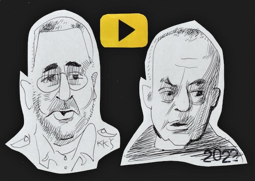 Cartoon: Feigin and Jakovenko. (medium) by Kestutis tagged sketch,war,youtube,bigpostcard,kestutis,lithuania,dada,ukraine,russia,peace
