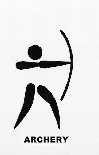 Cartoon: Interpretation of signs. Archery (medium) by Kestutis tagged interpretation,kestutis,lithuania,olympic,games,sports,paris,2024,signs,archery