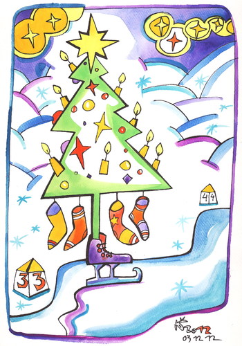 Cartoon: Journey to Christmas (medium) by Kestutis tagged claus,santa,adventure,lithuania,kestutis,2012,christmas,journey,weihnachten,reise