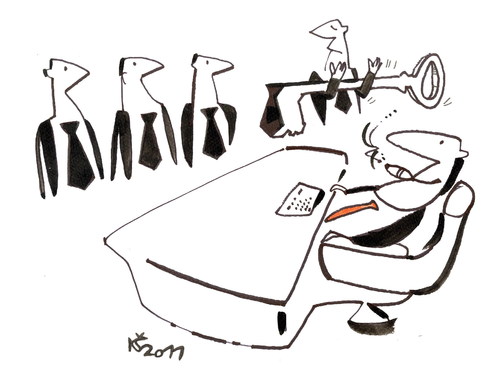 Cartoon: KEY (medium) by Kestutis tagged key,office,chief,boss,director,head,dependet,subordinate