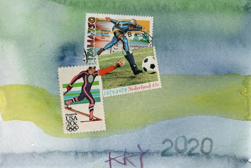 Cartoon: Mail art. Sport (medium) by Kestutis tagged postcard,mail,art,kunst,sport,kestutis,lithuania