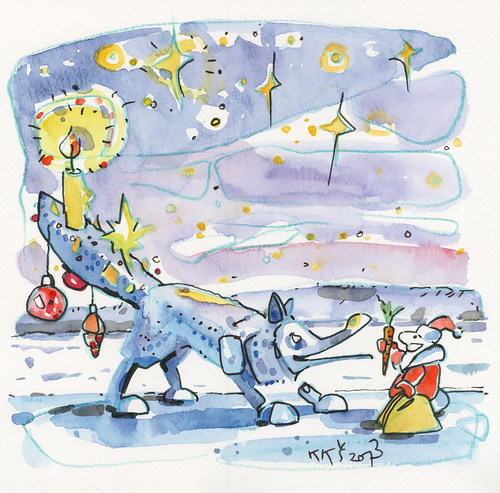 Cartoon: Merry Christmas! (medium) by Kestutis tagged merry,christmas,lithuania,kestutis,winter,sculpture
