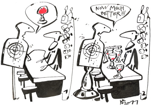 Cartoon: NOW MUCH BETTER! (medium) by Kestutis tagged now,much,better,bar,tasse,becher,cup,glass,happening