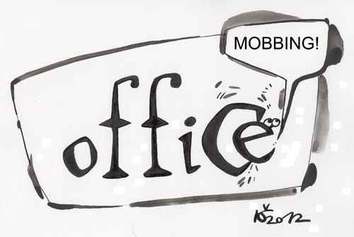 Cartoon: OFFICE STORIES. MOBBING (medium) by Kestutis tagged mobbing,office,letters,briefe,calligraphy