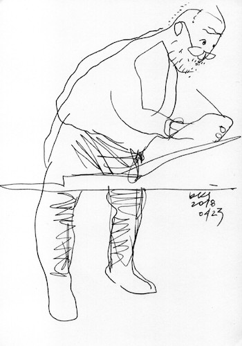 Cartoon: Painters and model. 15 (medium) by Kestutis tagged sketch,art,kunst,model,kestutis,lithuania