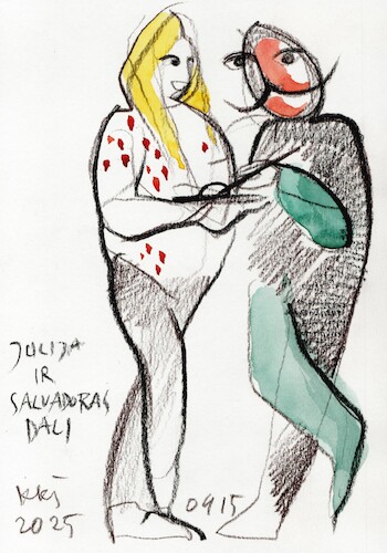 Cartoon: Painters Posers and Pencils 3 (medium) by Kestutis tagged sketch,paiter,pencil,kestutis,lithuania,art,kunst,model