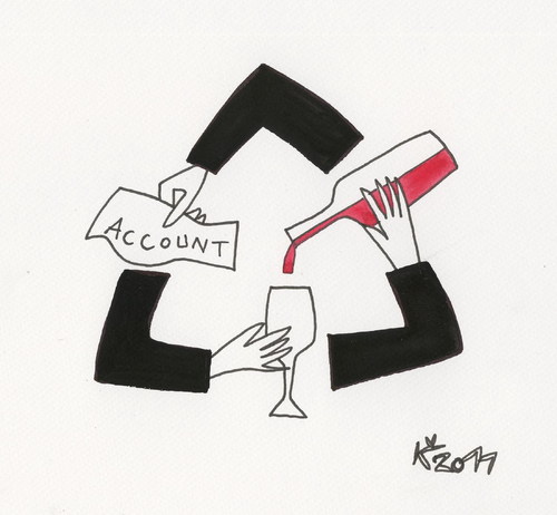 Cartoon: RECYCLING (medium) by Kestutis tagged wine,recycling,account