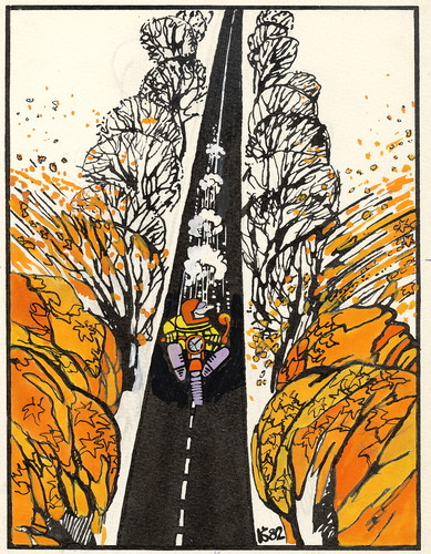 Cartoon: ROUTE (medium) by Kestutis tagged nature,autumn,lithuania,siaulytis,kestutis,way