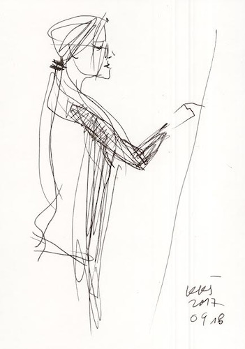 Cartoon: Sketch. Artist and model (medium) by Kestutis tagged sketch,kestutis,lithuania,art,kunst