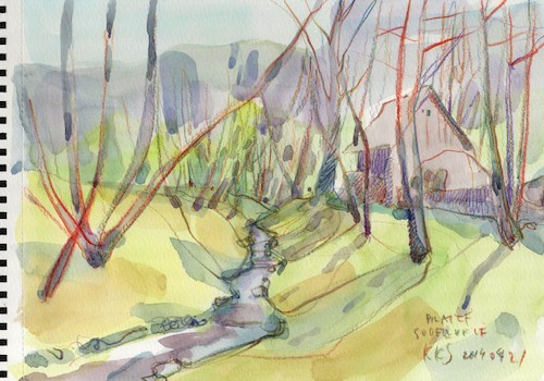 Cartoon: Spring at the mill creek (medium) by Kestutis tagged spring,mill,sketch,art,kunst,kestutis,lithuania