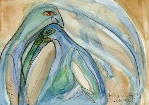 Cartoon: Two birds (medium) by Kestutis tagged two,bird,art,kunst,kestutis,lithuania