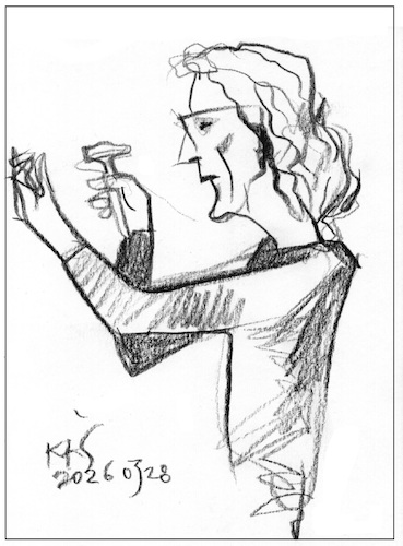 Cartoon: Vidas Dregva (medium) by Kestutis tagged sketch,artist,art,kunst,kestutis,lithuania