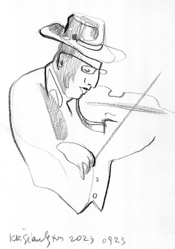 Cartoon: Violinist Boris Kirzner (medium) by Kestutis tagged sketch,music,concert,kestutis,lithuania