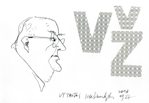 Cartoon: Vytautas Zeimantas (medium) by Kestutis tagged sketch,kestutis,lithuania
