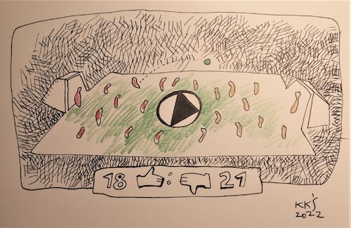 Cartoon: World Cup Football on YouTube (medium) by Kestutis tagged world,cup,football,soccer,qatar,fifa,youtube
