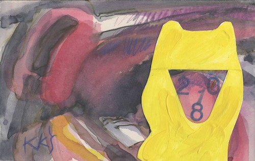 Cartoon: Yellow dog (medium) by Kestutis tagged yellow,dog,dada,postcard,kestutis,lithuania