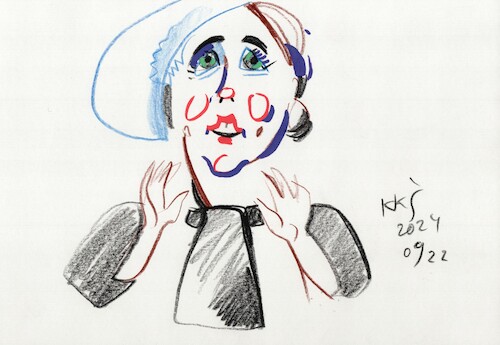 Cartoon: Actress V. Kuklyte (medium) by Kestutis tagged vilnius,actress,sketch,kestutis,lithuania