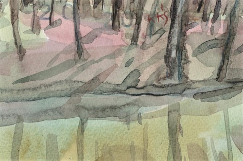 Cartoon: Cropped landscape (medium) by Kestutis tagged landscape,kestutis,lithuania,postcard,art,kunst,watercolor