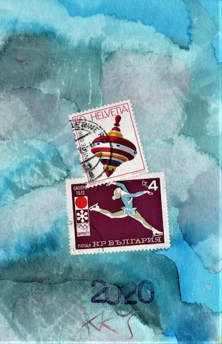 Cartoon: Figure skating. Spin (medium) by Kestutis tagged figure,skating,dada,postcard,art,kunst,kestutis,lithuania