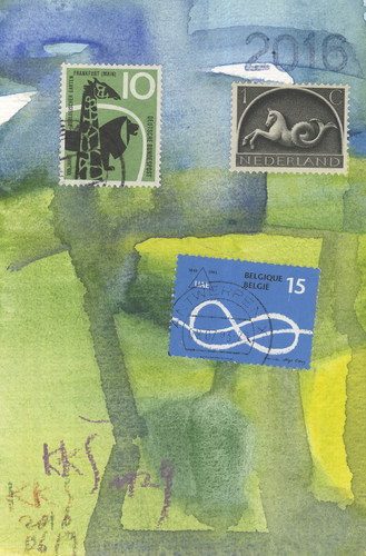 Cartoon: Green man (medium) by Kestutis tagged green,man,dada,postcard,postage,stamps,comic,portrait,nature,kestutis,lithuania,artt,kunst