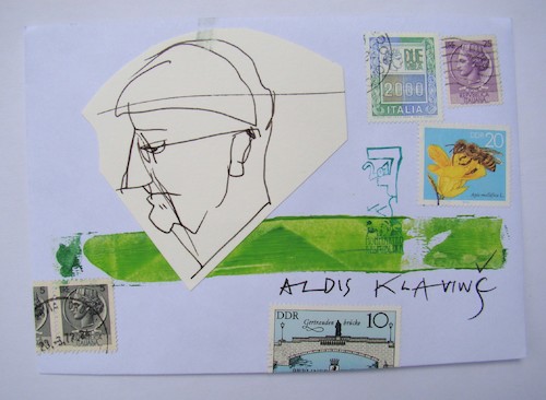 Cartoon: Mail art with sketch. Aldis (medium) by Kestutis tagged sketsh,kestutis,lithuania