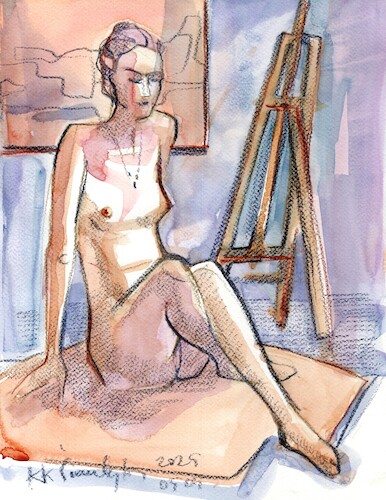 Cartoon: Painters Posers and Pencils 5 (medium) by Kestutis tagged sketch,painter,art,kunst,model,kestutis,lithuania