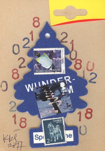 Cartoon: Smelling postcard - Wunderbaum (medium) by Kestutis tagged smelling,postcard,wunderbaum,kestutis,lithuania,dada,xmas,new,year