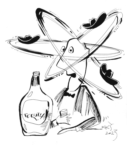 Cartoon: Tequila invites you to Mexico (medium) by Kestutis tagged tequila,mexico,alcohol,kestutis,lithuania