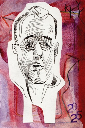 Cartoon: Two portrait sketches 3 (medium) by Kestutis tagged portrait,sketch,dada,postcard,art,kunst,kestutis,lithuania