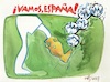 Cartoon: An impressive battle (small) by Kestutis tagged kestutis lithuania europameisterschaft euro uefa football soccer fans sport ball spiel