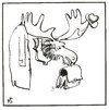 Cartoon: ANIMAL AND HUMAN (small) by Kestutis tagged animal,human,kestutis,siaulytis,sluota,elk,elch,nature