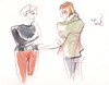 Cartoon: Artists and models 2 (small) by Kestutis tagged artist model kestutis lithuania sketch drawing