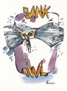 Cartoon: BANK OWL (small) by Kestutis tagged bank,owl,money,banknote