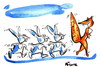Cartoon: BEWARE! FOOD. (small) by Kestutis tagged carrot,food,beware,fox,euchs,hase,hare,animal,tier