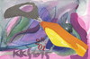Cartoon: Bird. Fauvism jungle (small) by Kestutis tagged bird,fauvism,jungle,dada,postcard,art,kunst,kestutis,lithuania