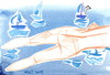 Cartoon: Coast (small) by Kestutis tagged coast sea ocean ship segelboot sailboat dada man woman male female kestutis lithuania