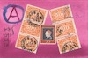 Cartoon: DADA Alphabet. A Augsburg (small) by Kestutis tagged dada augsburg postcard mail art postage stamp alphabet kestutis lithuania