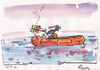 Cartoon: EMERGENCY (small) by Kestutis tagged emergency,lifeboats,rescue,boats,sea,lithuania,summer,kitchen,fish,küche,feuer,food,lebensmittel,kestutis