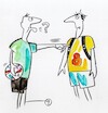 Cartoon: EURO 2024. The referee asked (small) by Kestutis tagged euro2024,fußball,backpack,number,football,soccer,uefa,referee,kestutis,lithuania