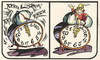 Cartoon: Facing the 1979 (small) by Kestutis tagged new,year,neujahr,sluota,kestutis,adventure,clock,uhr
